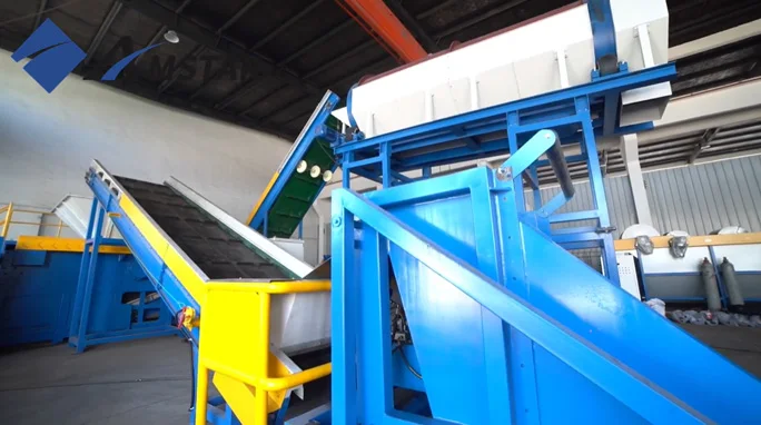 خط غسل أغشية PP PE بطاقة 1000kg/hr